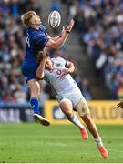 14 June 2025; Tommy O'Brien of Leinster in action against Sebastian de Klerk of Vodacom Bulls during the United Rugby Championship Grand Final match between Leinster and Vodacom Bulls at Croke Park in Dublin. Photo by David Fitzgerald/Sportsfile