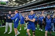 14 June 2025; Dan Sheehan of Leinster and teammates celebrate after the United Rugby Championship Grand Final match between Leinster and Vodacom Bulls at Croke Park in Dublin. Photo by Brendan Moran/Sportsfile