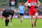14 June 2025; Referee Brendan Cawley during the GAA Football All-Ireland Senior Championship Round 3 match between Dublin and Derry at Páirc Esler in Newry, Down. Photo by Thomas Flinkow/Sportsfile
