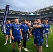 14 June 2025; Andrew Porter of Leinster celebrates after the United Rugby Championship Grand Final match between Leinster and Vodacom Bulls at Croke Park in Dublin. Photo by David Fitzgerald/Sportsfile