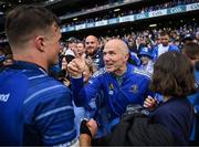 14 June 2025; Josh van der Flier of Leinster with his father Dirk after the United Rugby Championship Grand Final match between Leinster and Vodacom Bulls at Croke Park in Dublin. Photo by David Fitzgerald/Sportsfile