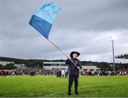 14 June 2025; A young Dublin supporter after his side's victory in the GAA Football All-Ireland Senior Championship Round 3 match between Dublin and Derry at Páirc Esler in Newry, Down. Photo by Thomas Flinkow/Sportsfile