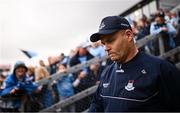 14 June 2025; Dublin manager Dessie Farrell  walks out for the second half of the GAA Football All-Ireland Senior Championship Round 3 match between Dublin and Derry at Páirc Esler in Newry, Down. Photo by Ramsey Cardy/Sportsfile