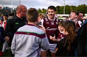 14 June 2025; Shane Walsh of Galway with supporters after the GAA Football All-Ireland Senior Championship Round 3 match between Galway and Armagh at Kingspan Breffni in Cavan. Photo by Ben McShane/Sportsfile