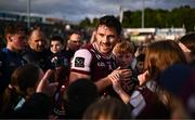14 June 2025; Shane Walsh of Galway with supporters after the GAA Football All-Ireland Senior Championship Round 3 match between Galway and Armagh at Kingspan Breffni in Cavan. Photo by Ben McShane/Sportsfile
