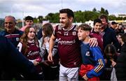 14 June 2025; Shane Walsh of Galway with supporters after the GAA Football All-Ireland Senior Championship Round 3 match between Galway and Armagh at Kingspan Breffni in Cavan. Photo by Ben McShane/Sportsfile