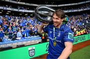 14 June 2025; Ryan Baird of Leinster celebrates with the cup after the United Rugby Championship Grand Final match between Leinster and Vodacom Bulls at Croke Park in Dublin. Photo by Seb Daly/Sportsfile