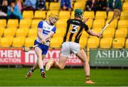 14 June 2025; Cormac Spain of Waterford scores the second goal against Kilkenny during the Electric Ireland GAA All-Ireland Minor Championship semi-final match between Kilkenny and Waterford Chadwicks Wexford Park in Wexford. Photo by Matt Browne/Sportsfile