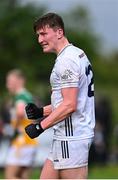 14 June 2025; Colm Dalton of Kildare celebrates after his side's victory in the Tailteann Cup quarter-final match between Kildare and Offaly at Cedral St Conleth's Park in Newbridge, Kildare. Photo by Piaras Ó Mídheach/Sportsfile