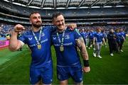 14 June 2025; Rónan Kelleher, left, and Andrew Porter of Leinster after the United Rugby Championship Grand Final match between Leinster and Vodacom Bulls at Croke Park in Dublin. Photo by Brendan Moran/Sportsfile