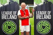 14 June 2025; John Kenny of St Patrick's Athletic celebrates with the cup after the League of Ireland Walking Football Festival at the National Indoor Arena on the Sport Ireland Campus in Dublin. Photo by Stephen McCarthy/Sportsfile