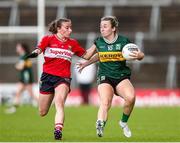 14 June 2025; Niamh Carmody of Kerry in action against Melissa Duggan of Cork during the TG4 All-Ireland Ladies Football Senior Championship Round 2 match between Cork and Kerry at Supervalu Páirc Uí Chaoimh in Cork. Photo by Michael P Ryan/Sportsfile