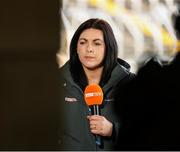 14 June 2025; TG4's Máire Ní Bhraonáin during the TG4 All-Ireland Ladies Football Senior Championship Round 2 match between Cork and Kerry at Supervalu Páirc Uí Chaoimh in Cork. Photo by Michael P Ryan/Sportsfile