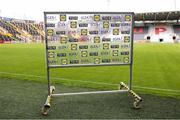 14 June 2025; A sponsorship background for media interviews pitchside before the TG4 All-Ireland Ladies Football Senior Championship Round 2 match between Cork and Kerry at Supervalu Páirc Uí Chaoimh in Cork. Photo by Michael P Ryan/Sportsfile