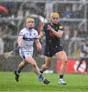 14 June 2025; Peter McGarry of Tipperary in action against Tom Cuddy of Laois during the GAA Hurling All-Ireland Senior Championship Round 1 match between Laois and Tipperary at Laois Hire O'Moore in Portlaoise, Laois. Photo by Daire Brennan/Sportsfile