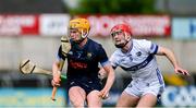 14 June 2025; Joe Caesar of Tipperary in action against David Dooley of Laois during the GAA Hurling All-Ireland Senior Championship Round 1 match between Laois and Tipperary at Laois Hire O'Moore in Portlaoise, Laois. Photo by Daire Brennan/Sportsfile