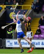 14 June 2025; Conor Lynch of Waterford in action against Jake Mullen of Kilkenny during the Electric Ireland GAA All-Ireland Minor Championship semi-final match between Kilkenny and Waterford Chadwicks Wexford Park in Wexford. Photo by Matt Browne/Sportsfile