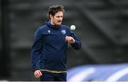 15 June 2025; Mark Adair of Ireland before match three of the T20 International Series between Ireland and the West Indies at Bready Cricket Club in Magheramason, Tyrone. Photo by Ramsey Cardy/Sportsfile