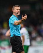13 June 2025; Referee Paul Norton during the SSE Airtricity Men's Premier Division match between Cork City and Bohemians at Turner's Cross in Cork. Photo by Michael P Ryan/Sportsfile
