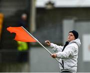 14 June 2025; An umpire waves an orange flag to indicate a 2 point score during the GAA Football All-Ireland Senior Championship Round 3 match between Kerry and Meath at Glenisk O'Connor Park in Tullamore, Offaly. Photo by Tom Beary/Sportsfile
