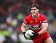 14 June 2025; Padraig McGrogan of Derry during the GAA Football All-Ireland Senior Championship Round 3 match between Dublin and Derry at Páirc Esler in Newry, Down. Photo by Thomas Flinkow/Sportsfile