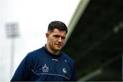 15 June 2025; Iain Corbett of Limerick returns to the dressing room after walking the pitch before the Tailteann Cup quarter-final match between Limerick and Wexford at TUS Gaelic Grounds in Limerick. Photo by Tom Beary/Sportsfile