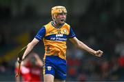 15 June 2025; Ian O'Brien of Clare celebrates at the final whistle of the Electric Ireland GAA Hurling All-Ireland Minor Championship semi-final match between Cork and Clare at FBD Semple Stadium in Thurles, Tipperary. Photo by Brendan Moran/Sportsfile