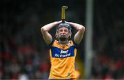 15 June 2025; Colm Daly of Clare celebrates in the final moments of the Electric Ireland GAA Hurling All-Ireland Minor Championship semi-final match between Cork and Clare at FBD Semple Stadium in Thurles, Tipperary. Photo by Brendan Moran/Sportsfile