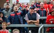 15 June 2025; Louth supporters during the GAA Football All-Ireland Senior Championship Round 3 match between Louth and Clare at Laois Hire O'Moore Park in Portlaoise, Laois. Photo by Shauna Clinton/Sportsfile