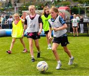 15 June 2025; Niamh O'Hallron in action during the Honouring Every Woman event at Graun Park in Tramore AFC, Waterford. Photo by Matt Browne/Sportsfile