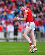 15 June 2025; Tommy Durnin of Louth reacts during the GAA Football All-Ireland Senior Championship Round 3 match between Louth and Clare at Laois Hire O'Moore Park in Portlaoise, Laois. Photo by Shauna Clinton/Sportsfile