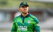 15 June 2025; Ross Adair of Ireland during match three of the T20 International Series between Ireland and the West Indies at Bready Cricket Club in Magheramason, Tyrone. Photo by Ramsey Cardy/Sportsfile