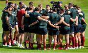 16 June 2025; The British & Irish Lions huddle during the British & Irish Lions rugby squad training at the UCD Bowl in Dublin. Photo by David Fitzgerald/Sportsfile