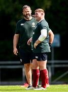 16 June 2025; Head coach Andy Farrell, left, and Tadhg Furlong during the British & Irish Lions rugby squad training at the UCD Bowl in Dublin. Photo by Ramsey Cardy/Sportsfile