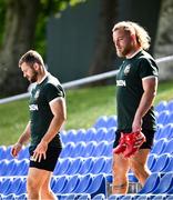 16 June 2025; Elliot Daly, left, and Finlay Bealham during the British & Irish Lions rugby squad training at the UCD Bowl in Dublin. Photo by Ramsey Cardy/Sportsfile