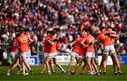 14 June 2025; Armagh players warm-up before throw-in of the GAA Football All-Ireland Senior Championship Round 3 match between Galway and Armagh at Kingspan Breffni in Cavan. Photo by Ben McShane/Sportsfile