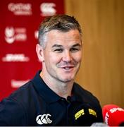 16 June 2025; Assistant coach Jonathan Sexton during the British & Irish Lion media conference at the UCD Bowl in Dublin. Photo by David Fitzgerald/Sportsfile