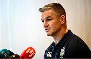 16 June 2025; Assistant coach Jonathan Sexton during a British & Irish Lions rugby media conference at the UCD University Club in Dublin. Photo by Ramsey Cardy/Sportsfile