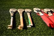 25 May 2025; Spare hurls on the sideline during the Munster GAA Hurling Senior Championship Round 5 match between Cork and Waterford at SuperValu Páirc Ui Chaoimh in Cork. Photo by Piaras Ó Mídheach/Sportsfile