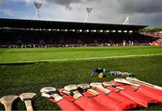 25 May 2025; Spare hurls on the sideline during the Munster GAA Hurling Senior Championship Round 5 match between Cork and Waterford at SuperValu Páirc Ui Chaoimh in Cork. Photo by Piaras Ó Mídheach/Sportsfile