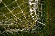 16 June 2025; A detailed view of the goal netting before the SSE Airtricity Men's Premier Division match between Drogheda United and Shamrock Rovers at Sullivan & Lambe Park in Drogheda, Louth. Photo by Ben McShane/Sportsfile