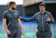 16 June 2025; Drogheda United manager Kevin Doherty, right, and Conor Keeley speak ahead of the SSE Airtricity Men's Premier Division match between Drogheda United and Shamrock Rovers at Sullivan & Lambe Park in Drogheda, Louth. Photo by Shauna Clinton/Sportsfile