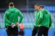 16 June 2025; Graham Burke of Shamrock Rovers, right, and team-mates before the SSE Airtricity Men's Premier Division match between Drogheda United and Shamrock Rovers at Sullivan & Lambe Park in Drogheda, Louth. Photo by Shauna Clinton/Sportsfile
