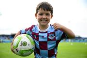 16 June 2025; Drogheda United supporter Cillian Conor, aged six, before the SSE Airtricity Men's Premier Division match between Drogheda United and Shamrock Rovers at Sullivan & Lambe Park in Drogheda, Louth. Photo by Shauna Clinton/Sportsfile