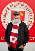 16 June 2025; St. Patrick's Athletic supporter Greg Kelly before the SSE Airtricity Men's Premier Division match between St Patrick's Athletic and Shelbourne at Richmond Park in Dublin. Photo by Thomas Flinkow/Sportsfile