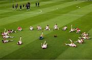 16 June 2025; St. Patrick's Athletic players warm up before the SSE Airtricity Men's Premier Division match between St Patrick's Athletic and Shelbourne at Richmond Park in Dublin. Photo by Thomas Flinkow/Sportsfile