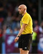 16 June 2025; Referee Neil Doyle during the SSE Airtricity Men's Premier Division match between Drogheda United and Shamrock Rovers at Sullivan & Lambe Park in Drogheda, Louth. Photo by Ben McShane/Sportsfile