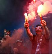 16 June 2025; Drogheda United supporters before the SSE Airtricity Men's Premier Division match between Drogheda United and Shamrock Rovers at Sullivan & Lambe Park in Drogheda, Louth. Photo by Shauna Clinton/Sportsfile