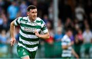 16 June 2025; Aaron Greene of Shamrock Rovers celebrates after scoring his side's second goal during the SSE Airtricity Men's Premier Division match between Drogheda United and Shamrock Rovers at Sullivan & Lambe Park in Drogheda, Louth. Photo by Shauna Clinton/Sportsfile