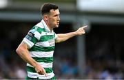 16 June 2025; Aaron Greene of Shamrock Rovers celebrates after scoring his side's second goal during the SSE Airtricity Men's Premier Division match between Drogheda United and Shamrock Rovers at Sullivan & Lambe Park in Drogheda, Louth. Photo by Shauna Clinton/Sportsfile
